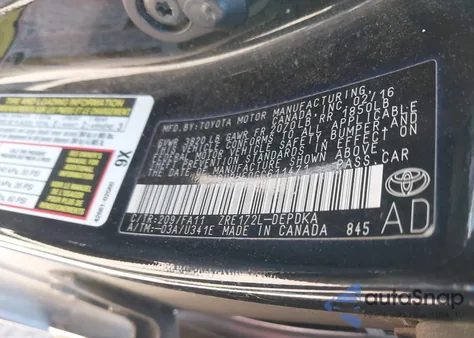 2016 Toyota Corolla L из США, поврежденный, VIN 2T1BURHE0GC611471